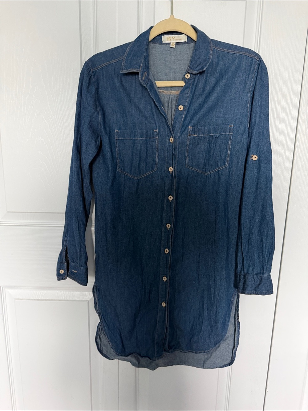 Caslon Indigo Denim Tunic Shirt